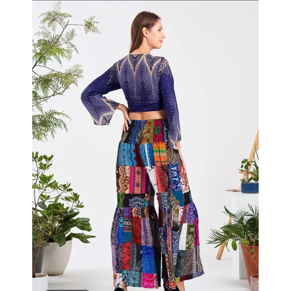 Kathmandu Patchwork One Size Flare Pants NWT